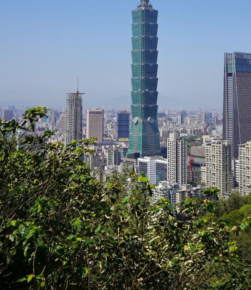 Taipei 101 towering over the Taipei city skyline